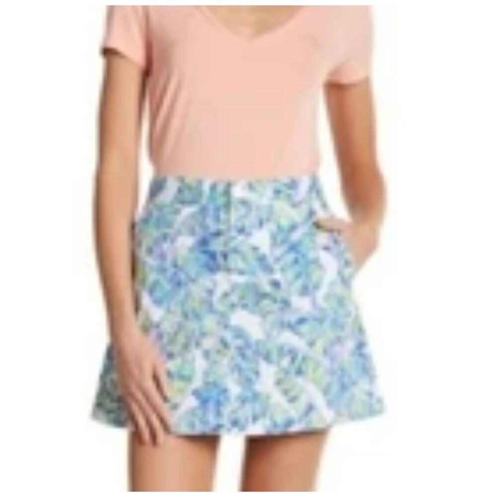 Tori Richard Size 0 Tropical Palm Mini Skirt Zip front La Bamba